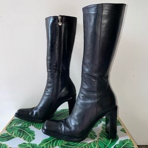 Gianni Bravo Vintage 90s Square Toe Leather Boots